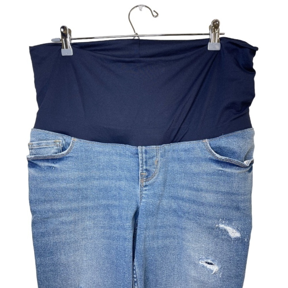 OLD NAVY Full Panel Distressed Maternity Jeans Size 10 LONG - Picture 4 of 9